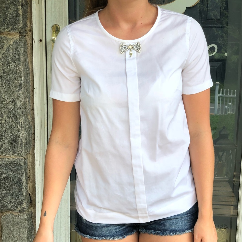 JCrew White short sleeve blouse